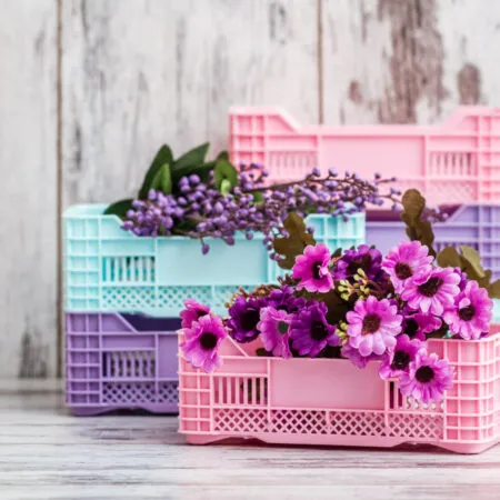 boxes and crates for wedding storage organization