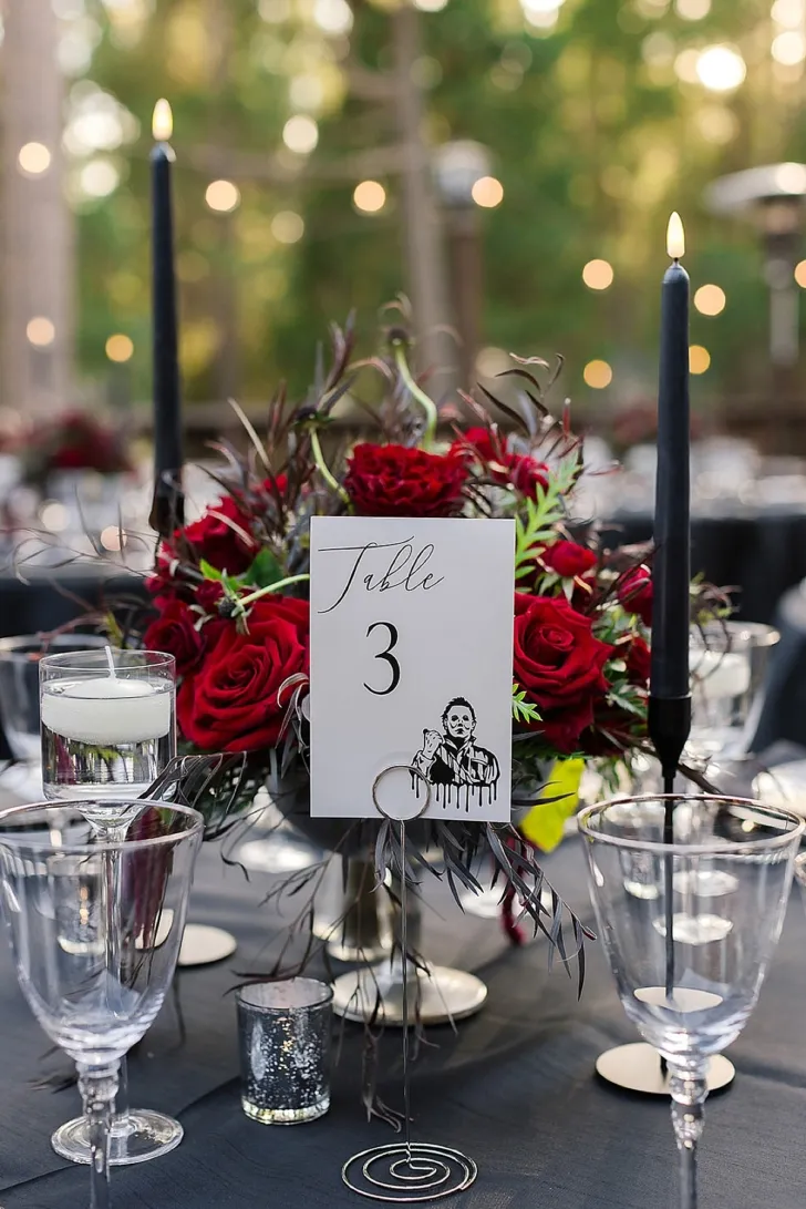 custom halloween themed tablescape