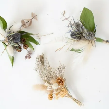 dried floral wedding boutonniere