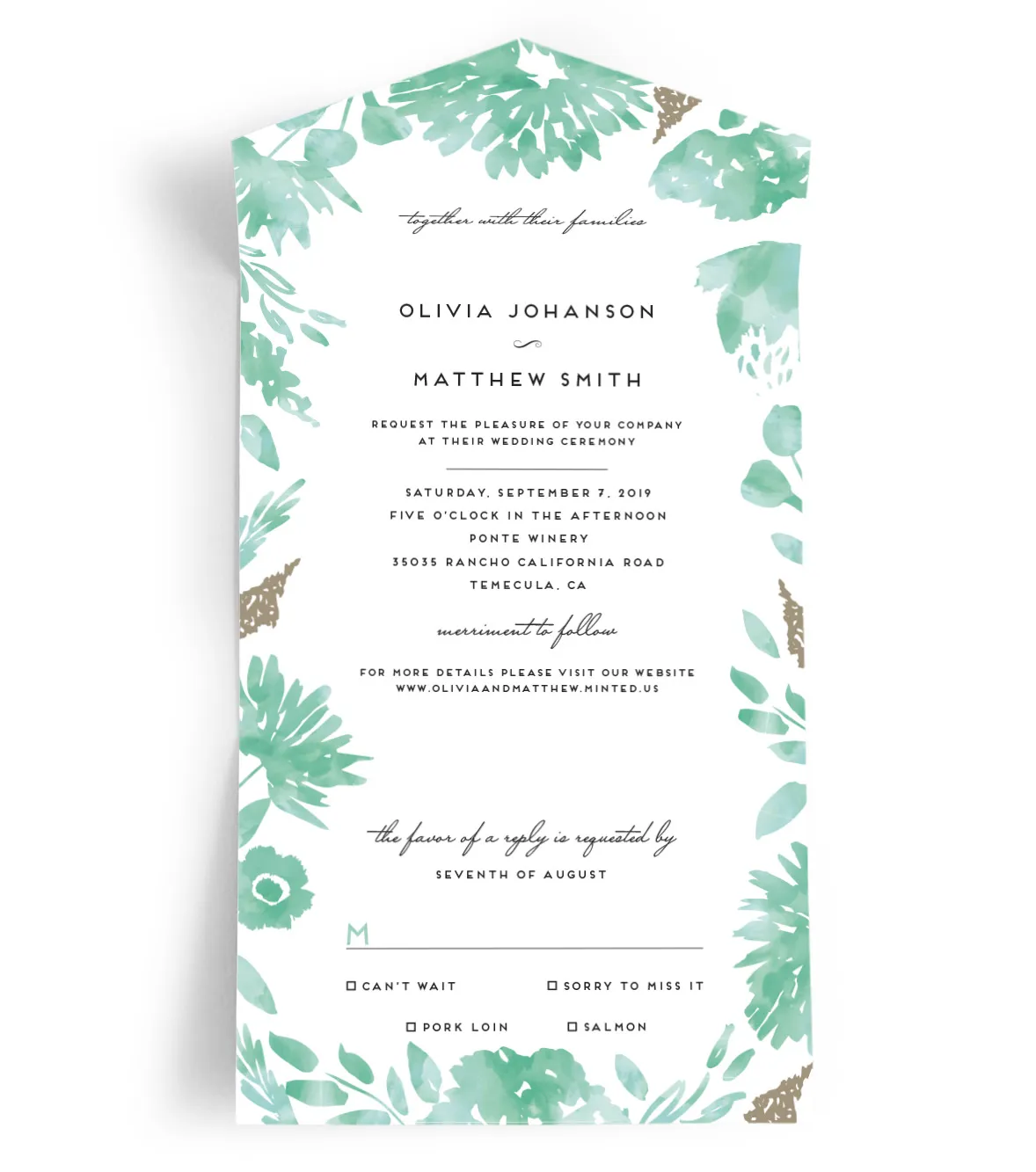 All-In-One Wedding Invitation from Minted