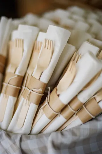 Eco-friendly Tableware for Your Wedding Reception Catering - wood cutlery