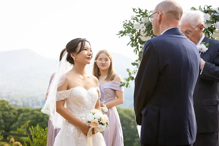 bride and groom during wedding ceremony