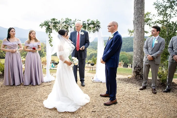 bride and groom during wedding ceremony