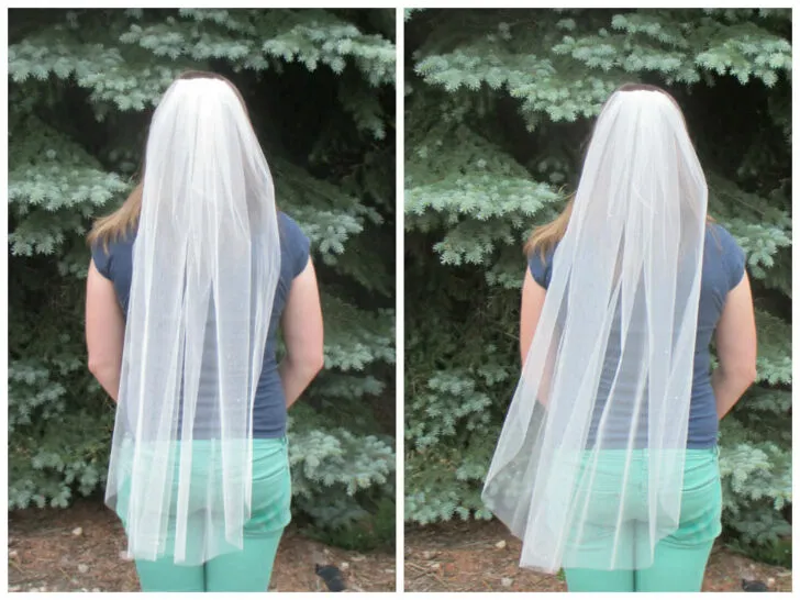 finished diy wedding veil