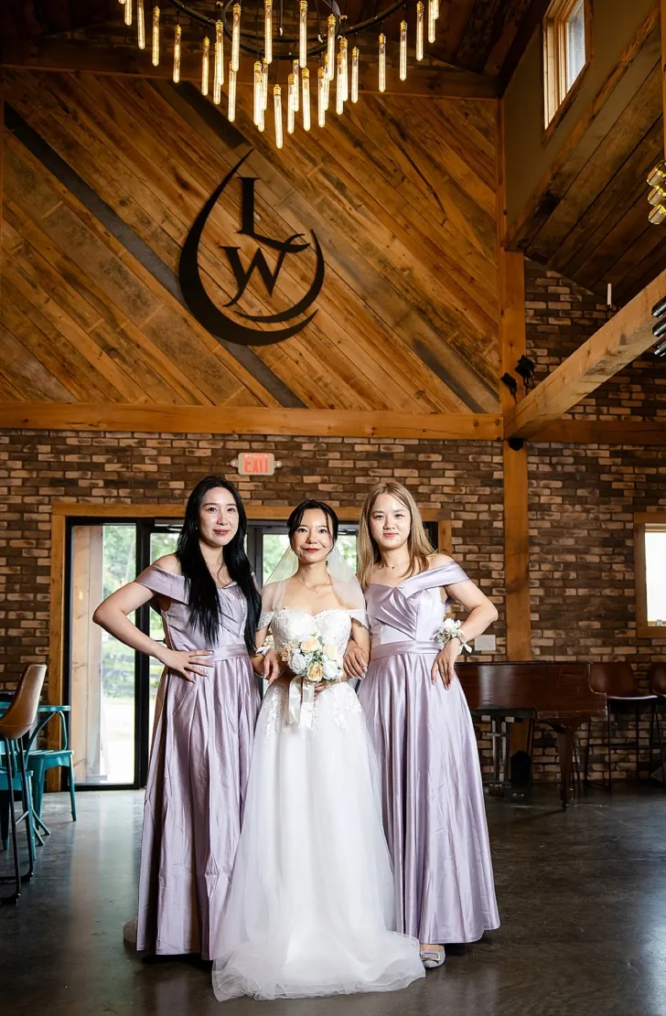 bride with bridesmaids