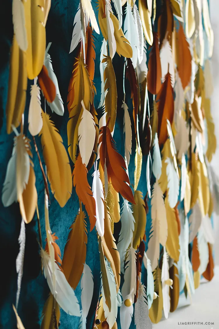 Lia Griffith - Paper Feather Backdrop using Cricut Explore