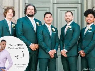 green colored wedding suits