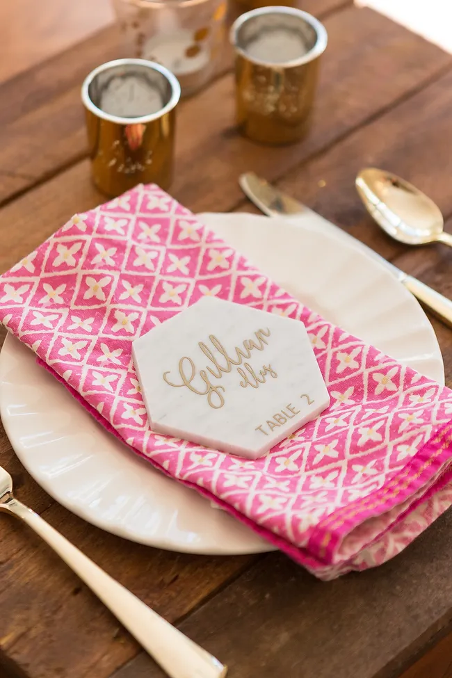 A Coastal Bride - DIY Marble Coaster Escort Cards using Cricut Explore