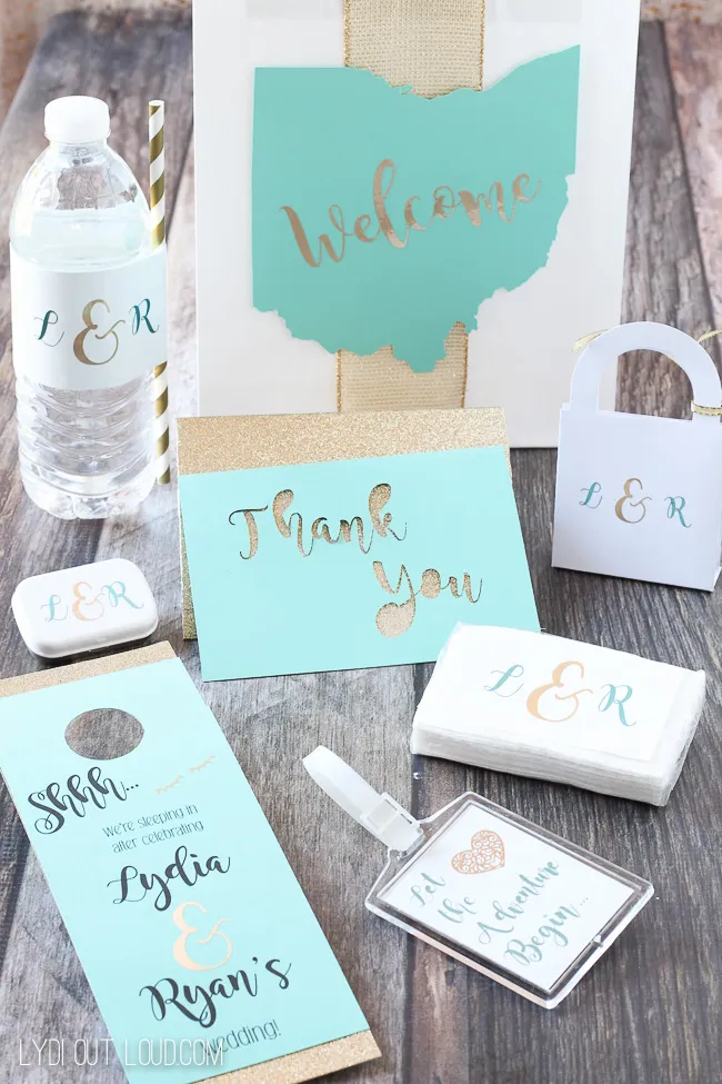 Lydia Out Loud - DIY WEdding Guest Welcome Bag Kit with Cricut Explore