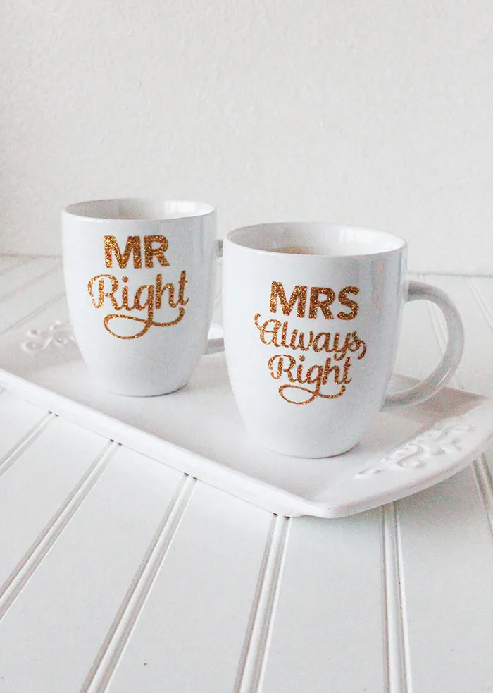 Hey Wedding Lady DIY Wedding Mugs using Cricut Explore