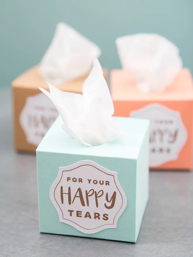 Something Turquoise - DIY Tissue Boxes for your wedding ceremony using Cricut Explore