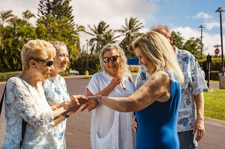 bride showing off engagement ring