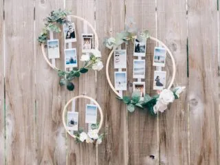 DIY Wedding Photo Display Embroidery Hoop Photo Display Wedding Decorations
