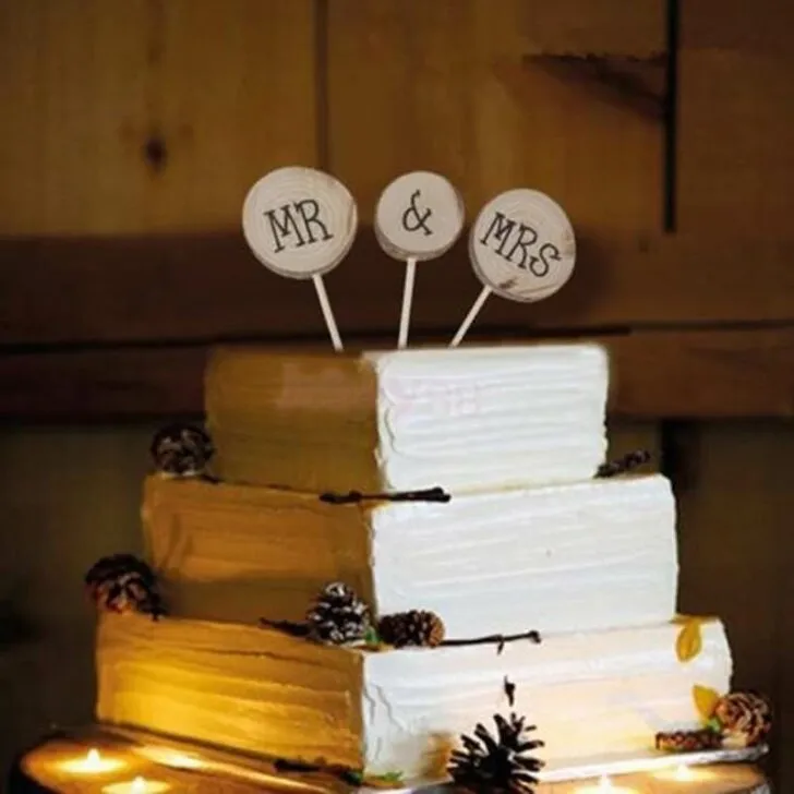 amazon wedding decor - rustic wedding cake topper
