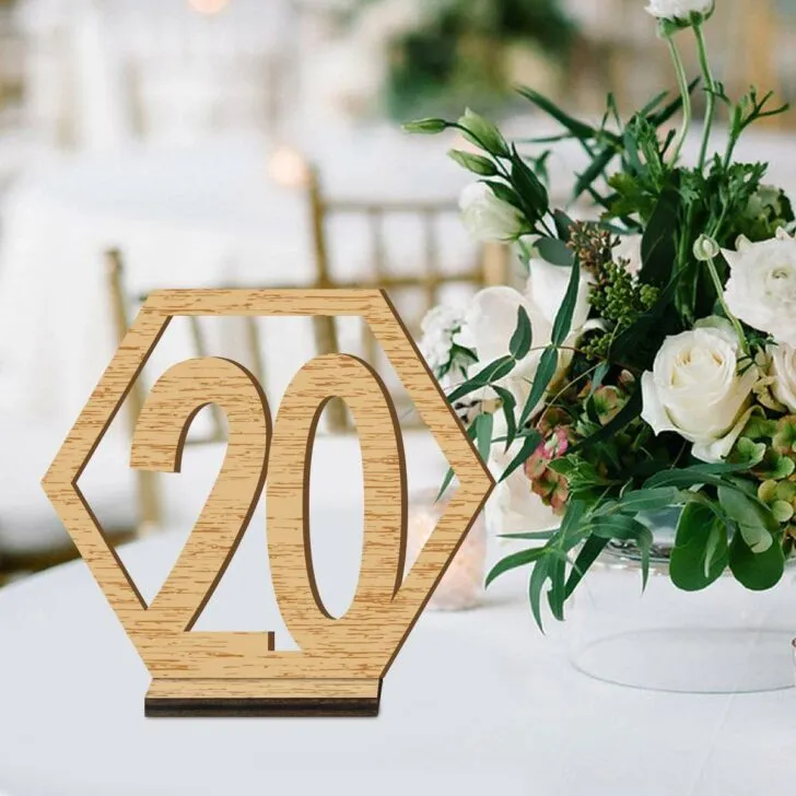 amazon wedding decor - wooden table numbers