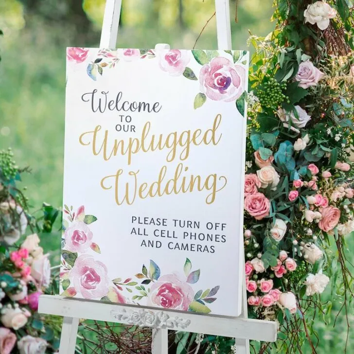 amazon wedding decor - unplugged wedding sign