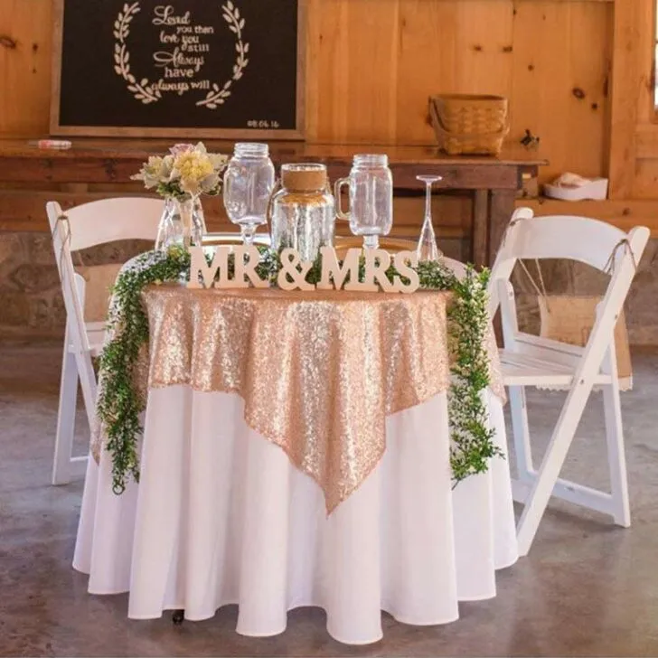 amazon wedding decor -sequin table overlay