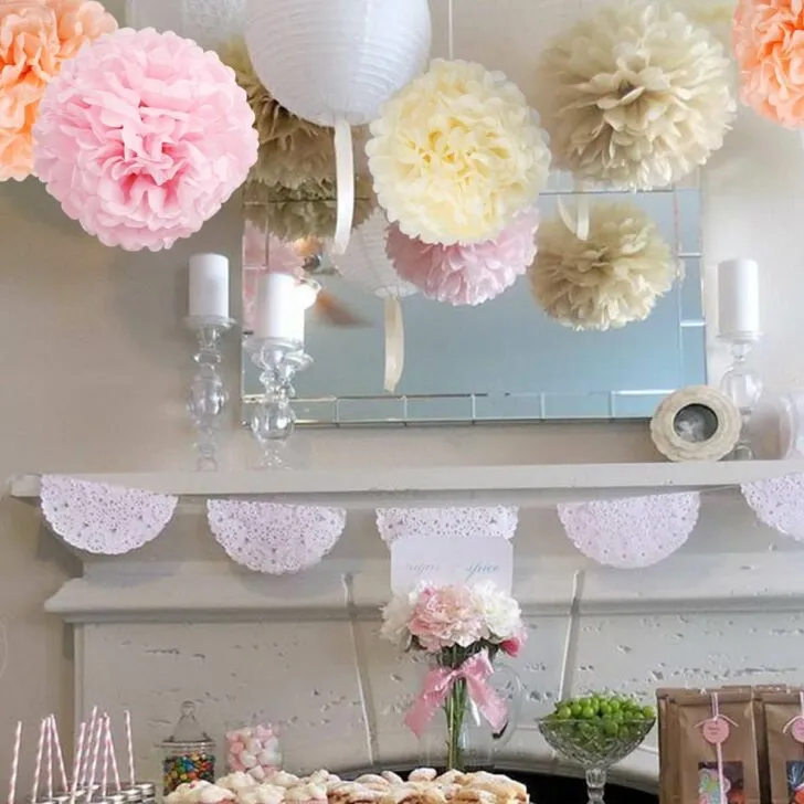 amazon wedding decor - tissue flower poofs