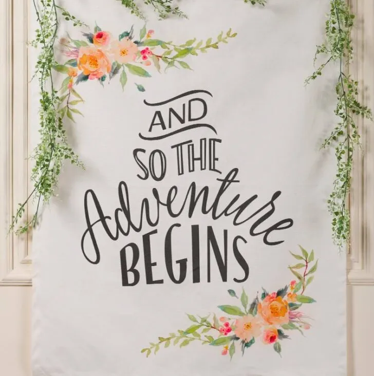 amazon wedding decor - adventure sign