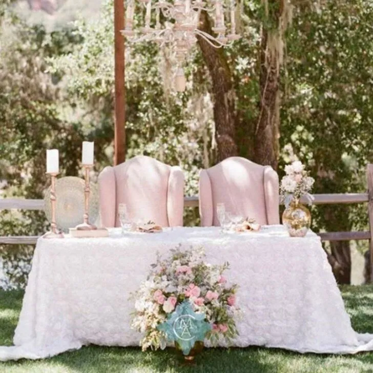 amazon wedding decor - rosette table cloth