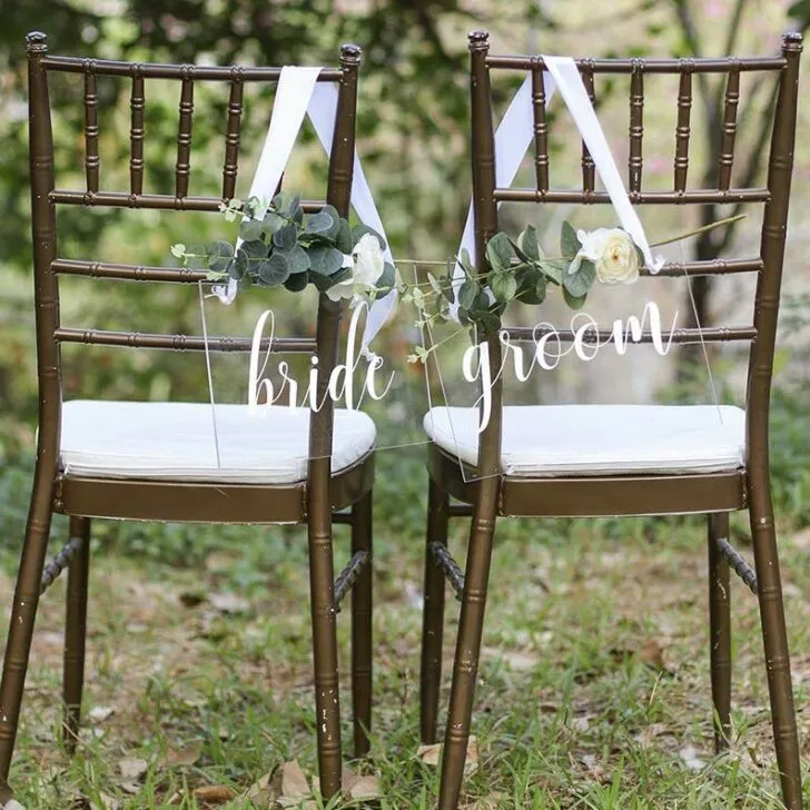 amazon wedding decor - bride and groom signs