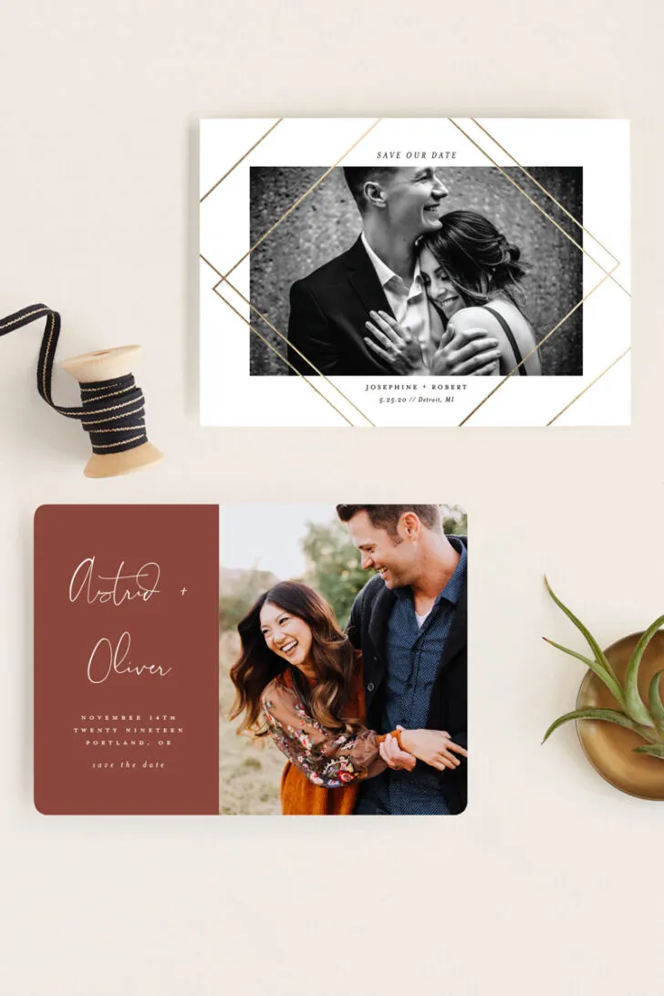 New 2019 Save the Date Designs from Minted! #wedding #weddinginspiration #weddingideas #ido #weddingplanning #weddings #savethedate #engaged
