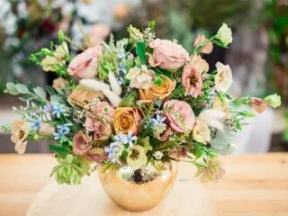 double duty bouquet centerpiece by bloom culture flowers