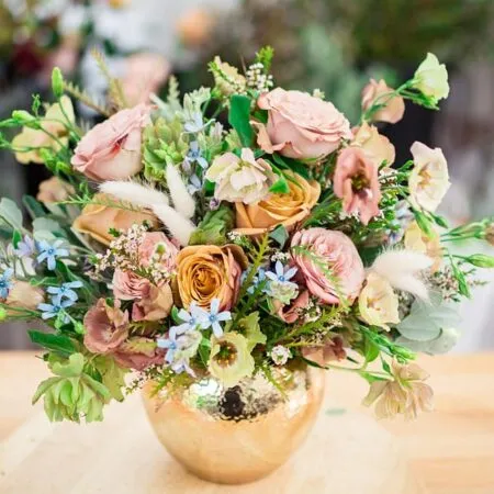 double duty bouquet centerpiece by bloom culture flowers