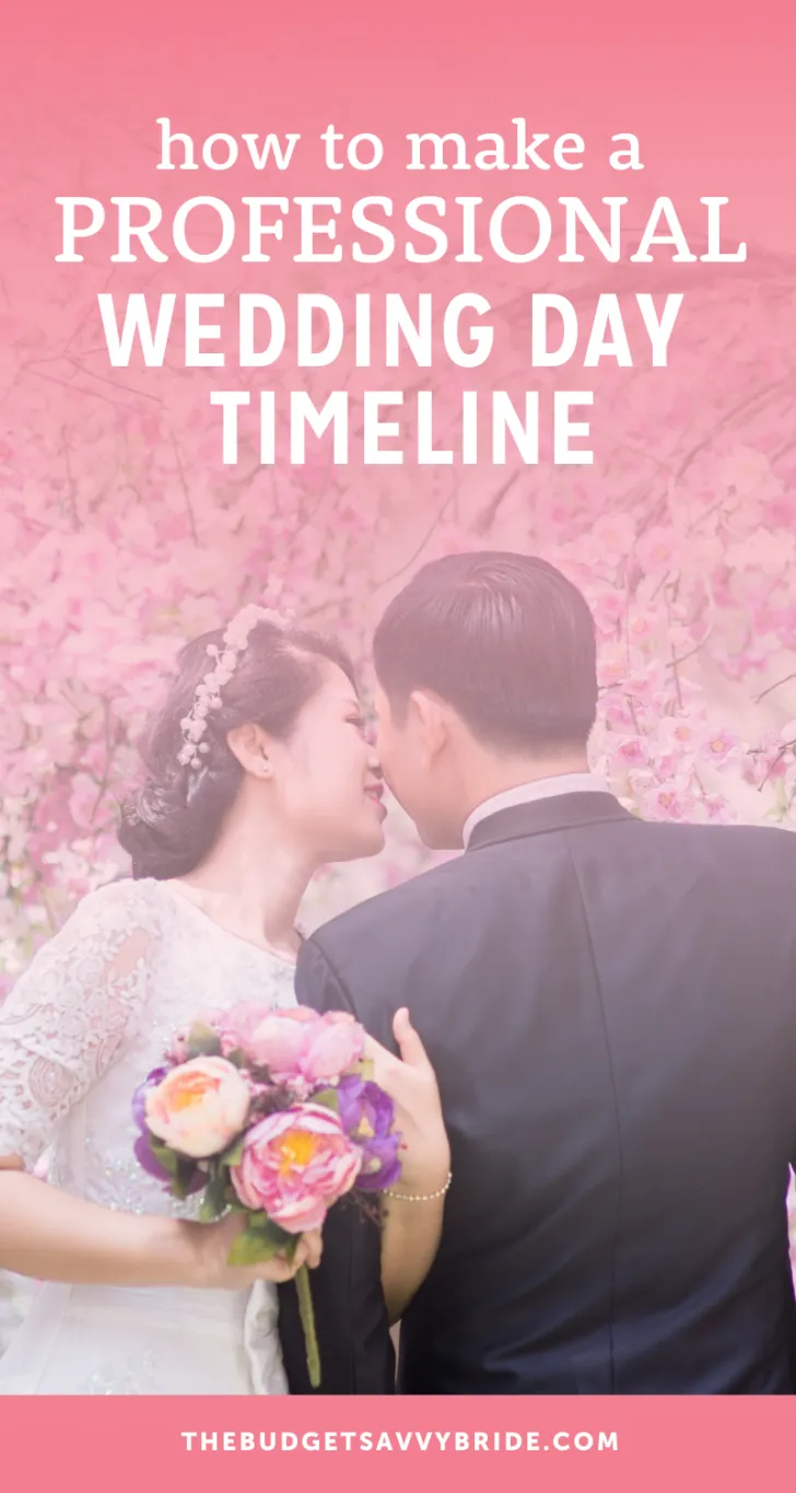 make a professional wedding day timeline