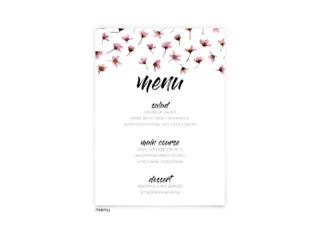 Free Editable Wedding Menus • Natalie Collection • The Budget Savvy Bride