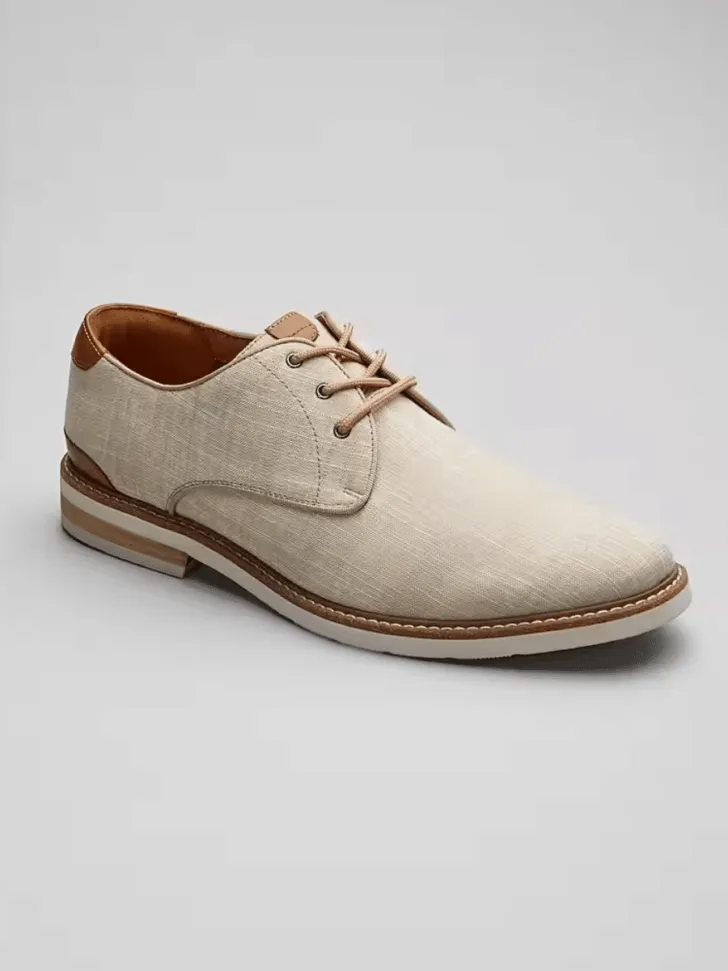 Canvas Plain Toe Lace Up Oxfords 
