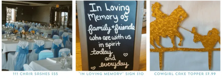 Shop for used wedding decor pieces on Ebay