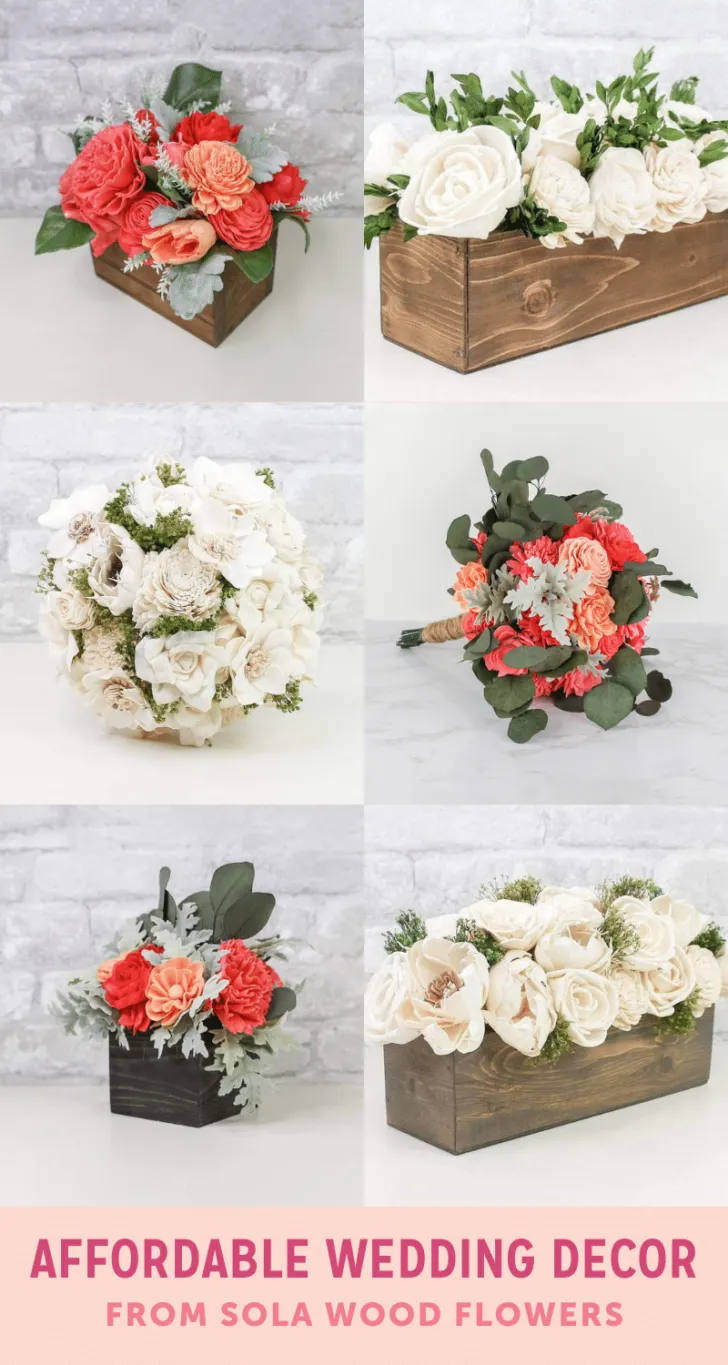 cheap wedding decor - sola wood flowers