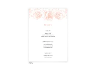 Free Editable Wedding Menus • Phoebe Collection • The Budget Savvy Bride