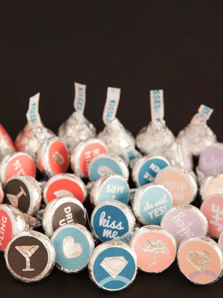 Hershey Kiss Wedding Favors Stickers