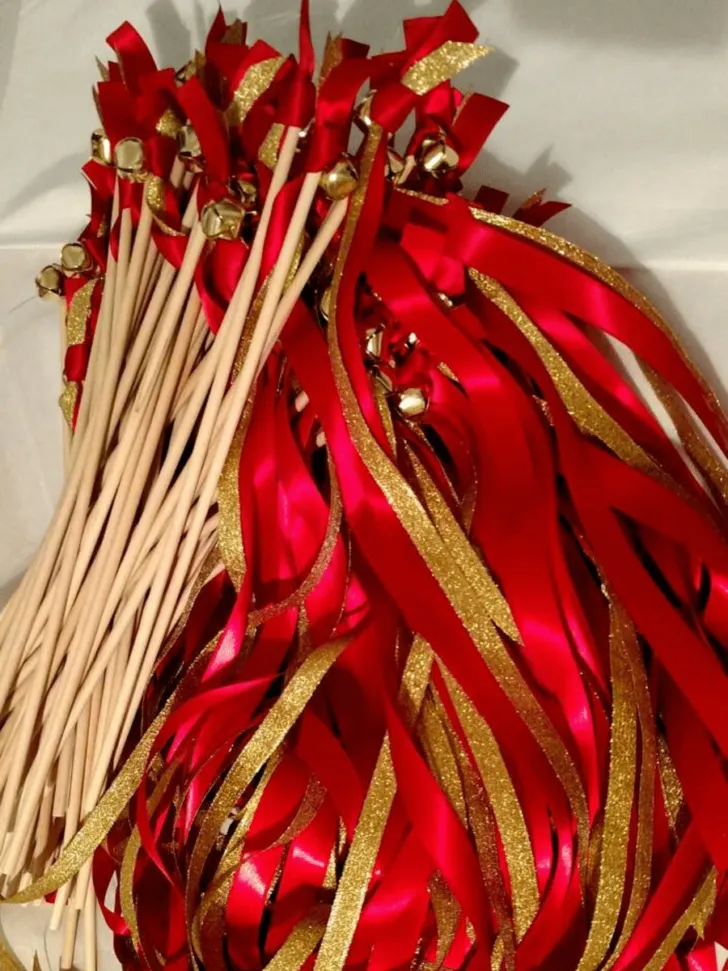 Ribbon Wands-christmas themed wedding