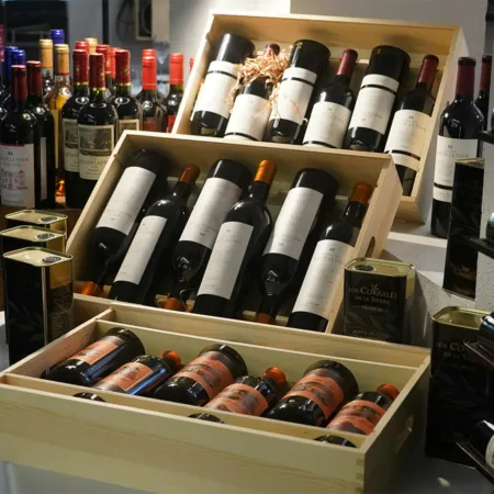 cases of wine bottles, bulk wine