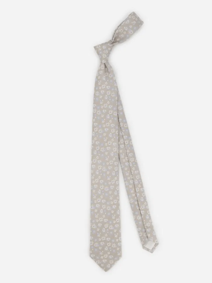 Marguerite Floral Light Champagne Tie