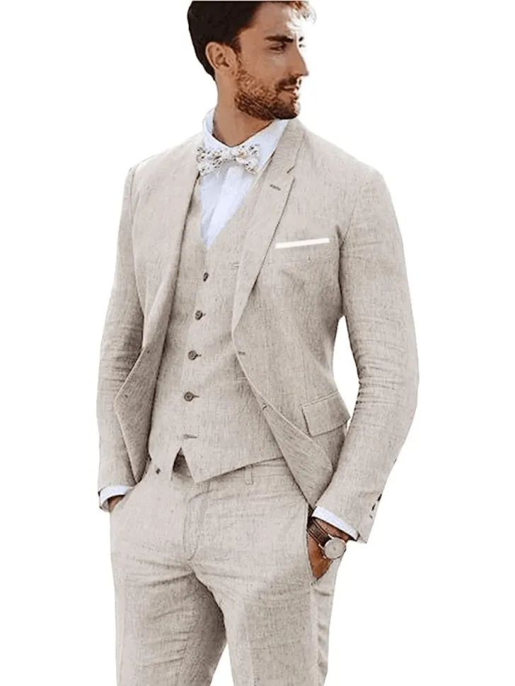 Linen 3-Piece Slim Fit Tuxedo
