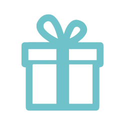 turquoise gift icon
