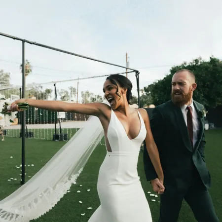 wedding couple exiting ceremony