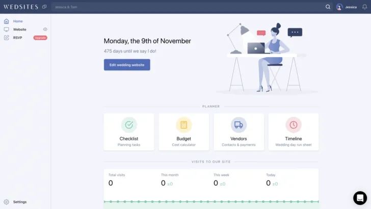 Wedsites Wedding Planning Dashboard - stress-free wedding planning