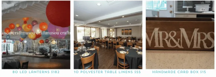 used wedding items available to buy from Tradesy